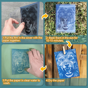 Kit de films cyanotype A6, série animale, pour développement à la lumière du soleil, image claire et délicate, DIY, forme rectangulaire, cyanotype coloré - Product Image 5