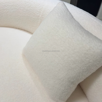 Sofá Moderno y Duradero de Terciopelo Esmerilado con Mechones, de Tres Plazas, en Forma de Arco, Color Crema, para Apartamento, Sala de Estar, Hotel y Hospital