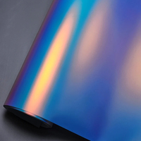 2024 diskon besar-besaran lapisan vinil krom Matte Film holografik pembungkus cermin pelangi Premium 1.35*18
