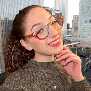 97174 European American Retro Optical Mirror Flat <strong>Glasses</strong> Solid Half Frame TR90 Material <strong>Korean</strong> Style Anti-Blue Diamond Face - Product Image 2