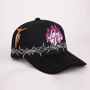 Cappellini Sportivi con Strass, Design di Fabbrica, 5 Pannelli, Visiera Curva, Berretto da Baseball in Camoscio con Logo Personalizzato - Product Image 4