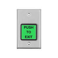 Botón de Salida para Sistema de Control de Acceso NO.NC.COM, Liberación de Puerta 12-24VDC, Acero Inoxidable, LED Verde, Montaje en Pared
