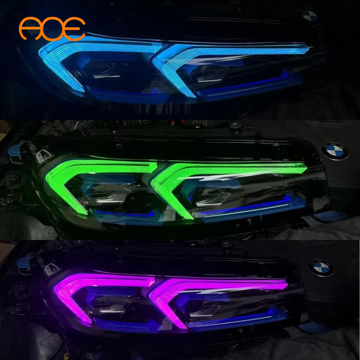 RGBW for laser headlight with blue eye brow