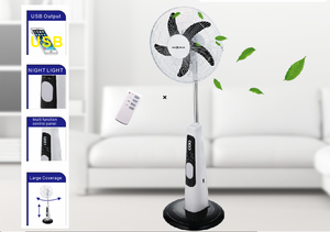 Năng lượng mặt trời AC DC có thể sạc lại đứng fan đối với nhà 12V sàn fan hâm mộ năng lượng mặt trời đứng Fan 16 inch 15 Wát - Product Image 3