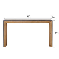 Table console en bois moderne de 59 pouces, Table d'entrée, Table de canapé-Design rustique et contemporain
