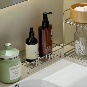 Support mural moderne en acier inoxydable pour savon de salle de bain d'hôtel avec drain en fer étanche - Product Image 3
