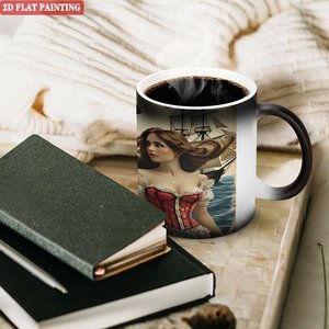Frosted Black 11oz <b>Ceramic</b> Mug Heat Color Changing Drinking <b>Cup</b> - Product Image 3