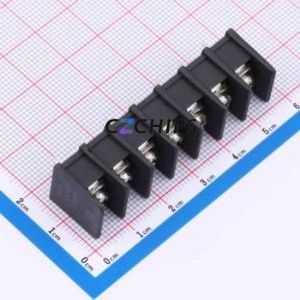 MX25C-7.62-07P-BK01-Cu-S-A Barrier Terminal Block Through hole,P=7.62mm Connector Two Sides 7.62mm 1x7P Straight Pin - Product Image 1