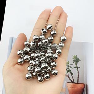 450그램 금도금 실버 4mm 5mm 6mm CCB 플라스틱 세로 홀 라운드 팔찌 스페이서 비즈 - Product Image 4