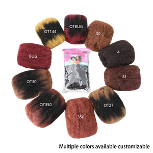 Extensions de cheveux synthétiques en gros d'usine, 12 pouces, 100g, Afro Kinky Bulk, double trame, doux, rebondissant, haute température - Product Image 6