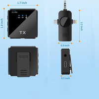 Microphone Lavalier Sans Fil Dynamique Vidhon F11 2.4G, Autonomie de 6 Heures, Réduction du Bruit, Conception Légère en Plastique 3-en-1 pour