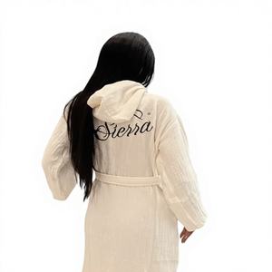 Albornoz de Baño para Adultos, de Algodón Turco, Tejido de 4 Capas, Ecológico, de Secado Rápido y con Rayas - Product Image 1