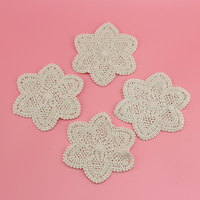 Patch brodé en coton blanc imitation crochet fleur 15cm à coudre pour vêtements et sacs DIY