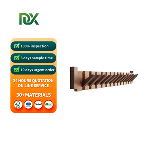 Perchero de Pared de Madera Natural de Haya y Nogal Negro para la Entrada del Hogar, Estilo MCM con Ganchos Abatibles - Product Image 1