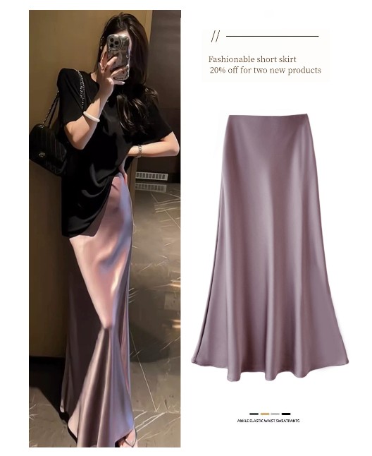 mid length satin skirts short