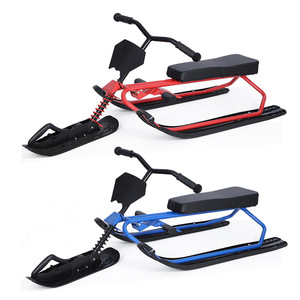 สกีเลื่อนแบบไม่มีมอเตอร์พร้อมเบรก 120x50x40 ซม. สำหรับผู้ใหญ่และเด็ก เล่นกลางแจ้งบนหิมะ หญ้า ทราย สีฟ้าและสีแดง - Product Image 1