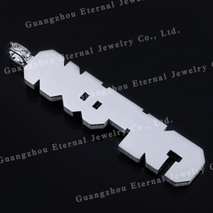 Op maat gemaakte dames heren D VVS <span class=keywords><strong>Moissanite</strong></span> diamant letter naam logo hanger S925 zilver 10k 14k 18k massief gouden Iced Out bedels hangers - Product Image 3