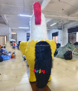 Costume de mascotte gonflable de poulet à longue fourrure 2/2,6 m Coq Costume de cosplay d'anime personnalisé - Product Image 6