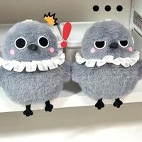Calidad lindo Cuervo felpa pájaro negro peluche pingüino colgante decoración tipo alivio del estrés juguete PP algodón