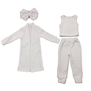 Conjunto de Ropa Infantil de Boutique Otoño/Invierno 2021, 4 Piezas, Ropa Moderna para Niños, Traje de Algodón de 12 Colores para Niñas - Product Image 5