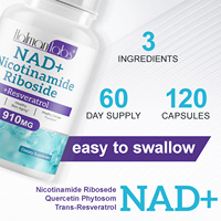 Complément alimentaire NAD Plus de marque privée Hatmanlabs, 910 mg de nicotinamide riboside, resvératrol, capsules anti-âge, booster de NAD