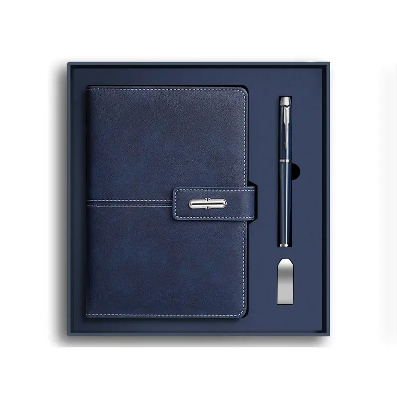 Aanpasbare Luxe Business Journal Box Geschenkset A5 Dagboek Notebook Met Pen En Usb Gepersonaliseerde Aangepaste Logo Notebook Cadeau Set