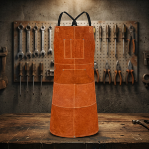 Delantal de Cuero Estilo Clásico con Múltiples Bolsillos para Trabajo, Color Naranja - Product Image 1