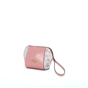 乔瓦尼·圭迪粉色可爱化妆手提袋柔软时尚PU皮革手提袋女士包