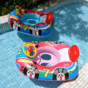 Anillo de natación inflable Tanyozhe de 60x45 cm con diseño de coche de dibujos animados para niños, flotador para piscina - Product Image 1