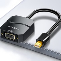 SAMZHE Cable convertidor Mini DP a VGA hembra, adaptador HD Thunderbolt compatible con Windows y Mac para conectar a un monitor o proyector