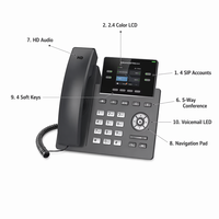 Téléphone IP Grandstream GRP2612 4 lignes de qualité opérateur, écran LCD couleur 2,4 pouces, 4 comptes SIP, conférence audio 5 voies, 16 touches BLF, VoIP
