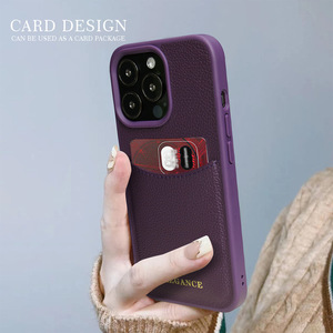 Funda Elegante con Textura de Cuero y Ranuras para Tarjetas para <span class=keywords><strong>iPhone</strong></span> 12/12 Pro 13 14 15 16 Max 17, Funda para Teléfono Inteligente con Porta Tarjetas - Product Image 4