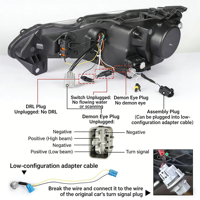Ensemble de phares YX en ABS incassable pour Toyota GT86 Subaru BRZ Scion FR-S 2012-2021 6000K 12V Super Blanc Plug-and-Play Auto