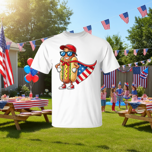 T-shirt Twin Hot Dog con bandiera patriottica americana USA 4th - Product Image 3