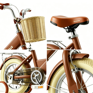 Elegante bicicletta da 12 pollici per bambine con cestino e ruote ausiliarie, adatta per il ciclismo all'aperto per bambini piccoli e ragazze. - Product Image 2