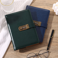 Carnet de notes A5 en cuir verrouillable, reliure filigranée, logo personnalisé, cadeau d'affaires, journal portable