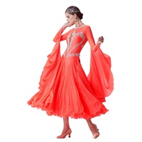 B-19426 Haut De gamme Yundance nouvelle norme nationale moderne costume de danse concurrence plissé perle soie robe de danse de salon femmes