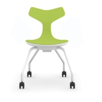 Table pivotante à 4 pieds avec chaise de formation à roulettes, design moderne, en PP, colorée, pour enfants, écoles, projets, bureaux, OEM, ODM, OBM