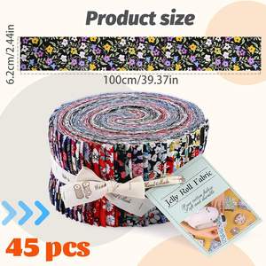 Bandes de tissu brocart <span class=keywords><strong>Jelly</strong></span> <span class=keywords><strong>Roll</strong></span> pour garçons, poids lourd, pour la couture, l'artisanat, la décoration intérieure et le <span class=keywords><strong>patchwork</strong></span> - Motifs floraux résistants à l'abrasion - Product Image 3