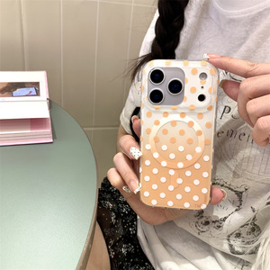 เคสโทรศัพท์แม่เหล็กแบบมินิมอลไลท์ไล่เฉดสีลายจุดสองชั้นสำหรับ iPhone 17ProMax 16 15 14 - Product Image 4