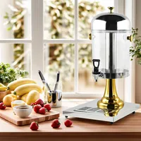 Distributeur de boissons en acier inoxydable de vente chaude équipement de restauration en plastique doré pour buffet servant des boissons jus à boire froid