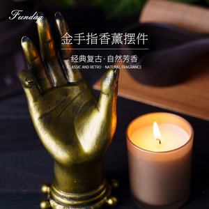 Fundag Hand Candle Holder Gold And White Decorative Scented Candle Stand For Home Aromatherapy - Product Image 5