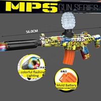 KK Nouveau MP5 56CM Blaster à billes de gel électrique automatique avec lampe torche, activités de plein air, blaster à éclaboussures pour jeux de tir, plastique