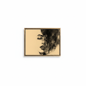 Art abstrait moderne sur toile représentant une femme : Impression de portrait élégante, TOILE ENCARTÉCHÉE DANS UN CADRE DORÉ - Product Image 2