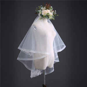 Semplici doppi strati di Tulle fiori corti veli <span class=keywords><strong>da</strong></span> <span class=keywords><strong>sposa</strong></span> con pettine Beige coreano fino alle spalle veli <span class=keywords><strong>da</strong></span> <span class=keywords><strong>sposa</strong></span> <span class=keywords><strong>da</strong></span> donna - Product Image 6