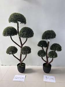 Arbres artificiels en plastique à toucher réel de 90 cm et 120 cm, <span class=keywords><strong>plantes</strong></span> artificielles avec aspect réaliste de pin, cyprès, buis, arbre d'intérieur - Product Image 5