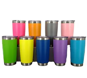 Tazas de viaje para coche, vasos de cerveza de 20 oz, gran oferta, vasos de fiesta de fábrica con tapa y pajita de doble pared, 2023