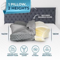 Oreiller cervical ergonomique en mousse à mémoire de forme, lavable en machine, respirant, pour les dormeurs sur le dos, sur le côté et sur le ventre