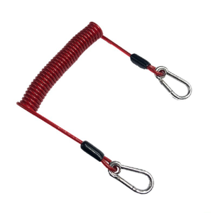 DFR1111 Cuerda Antipérdida para Barcos y Embarcaciones Marítimas con Doble Arnés de Seguridad de Acero Inoxidable, Cordón en Espiral Negro - Product Image 4