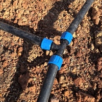 Connecteur économique en PP 16 mm bleu pour ruban goutte-à-goutte, adaptateur de raccordement à écrou de blocage pour tuyau d'irrigation goutte-à-goutte